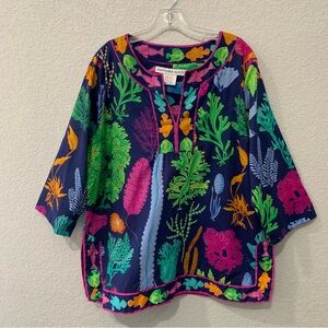 Gretchen Scott Designs Colorful Botanical Tunic